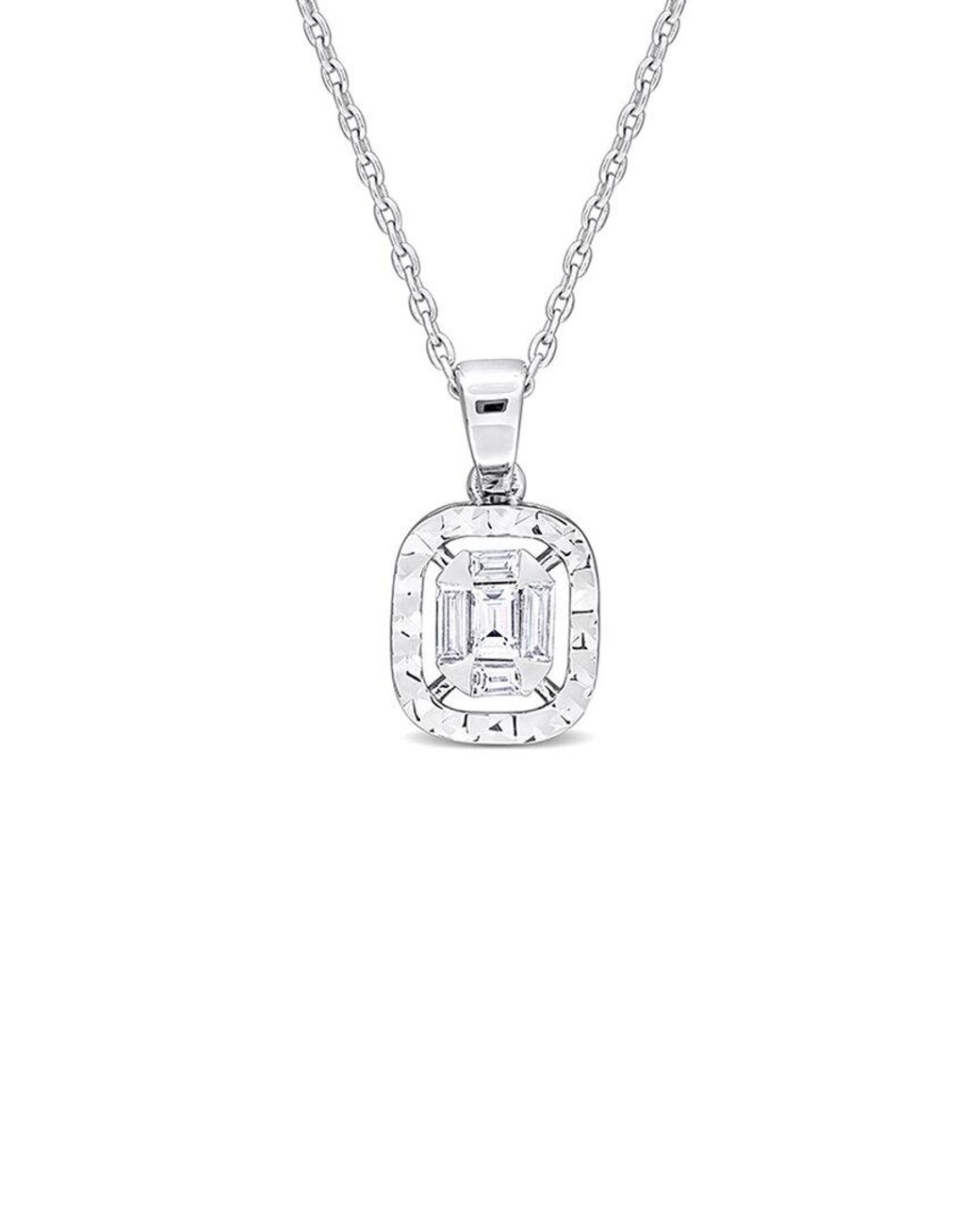 Rina Limor White 14k 0.24 Ct. Tw. Diamond Cluster Drop Necklace