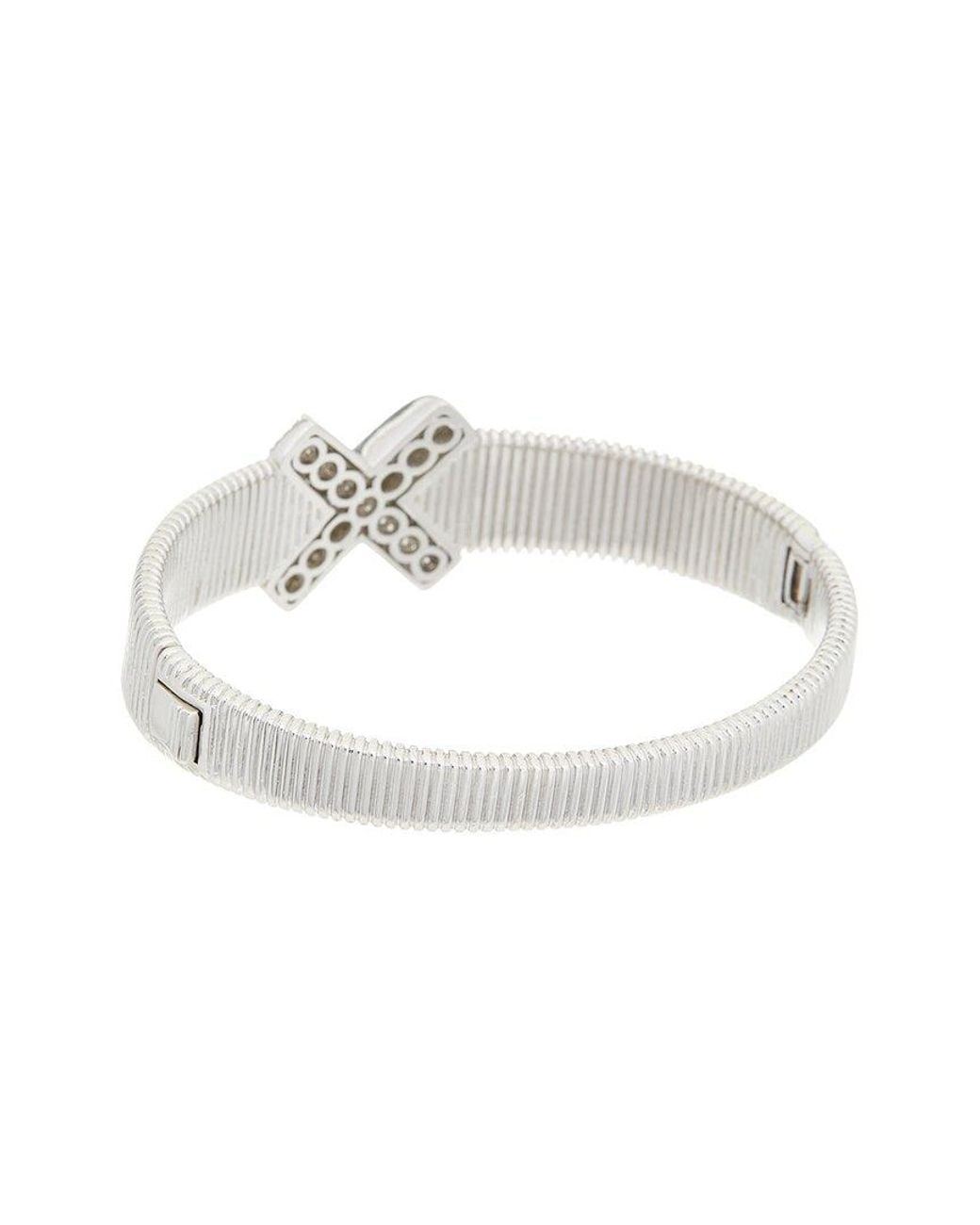 Juvell White Cz Cuff Bangle Bracelet