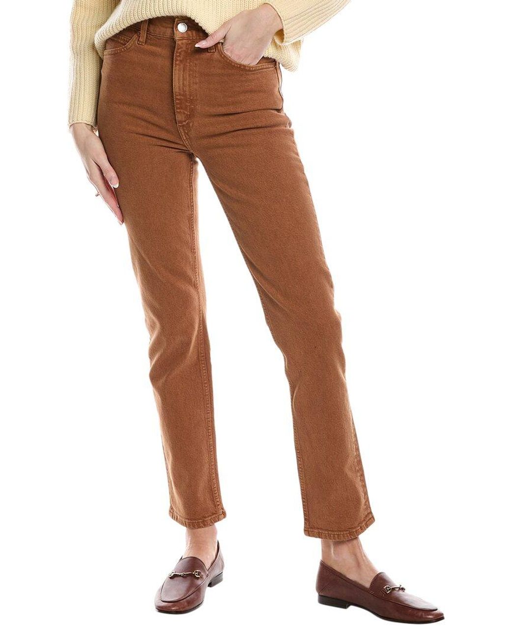Re/done Brown 70's Straight Washed Terracotta Jean