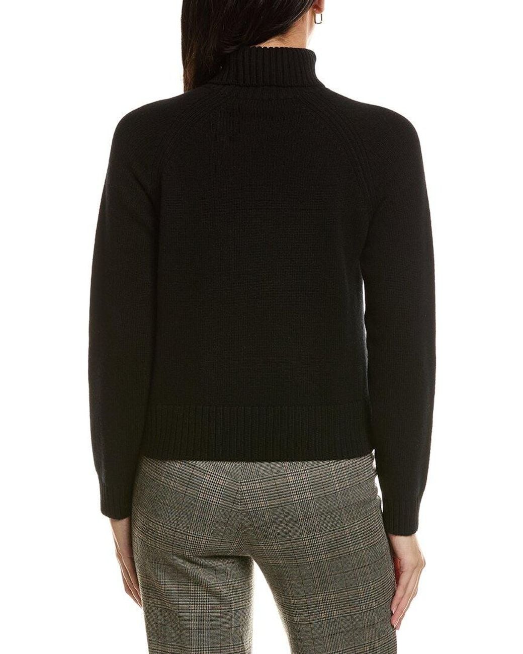 Hannah Rose Merino Wool Stowe Raglan Turtleneck Sweater in Black | Lyst