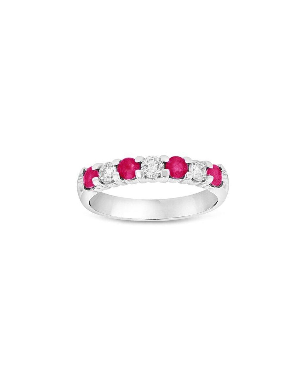 Diana M Pink Fine Jewelry 14k 0.78 Ct. Tw. Diamond & Ruby Ring