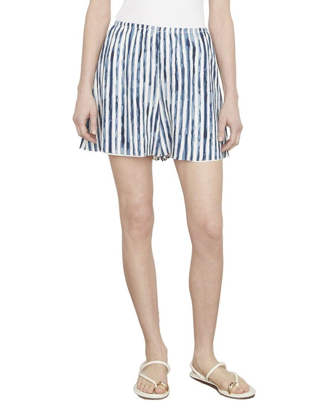 Vince Blue Painterly Stripe Pull-On Short