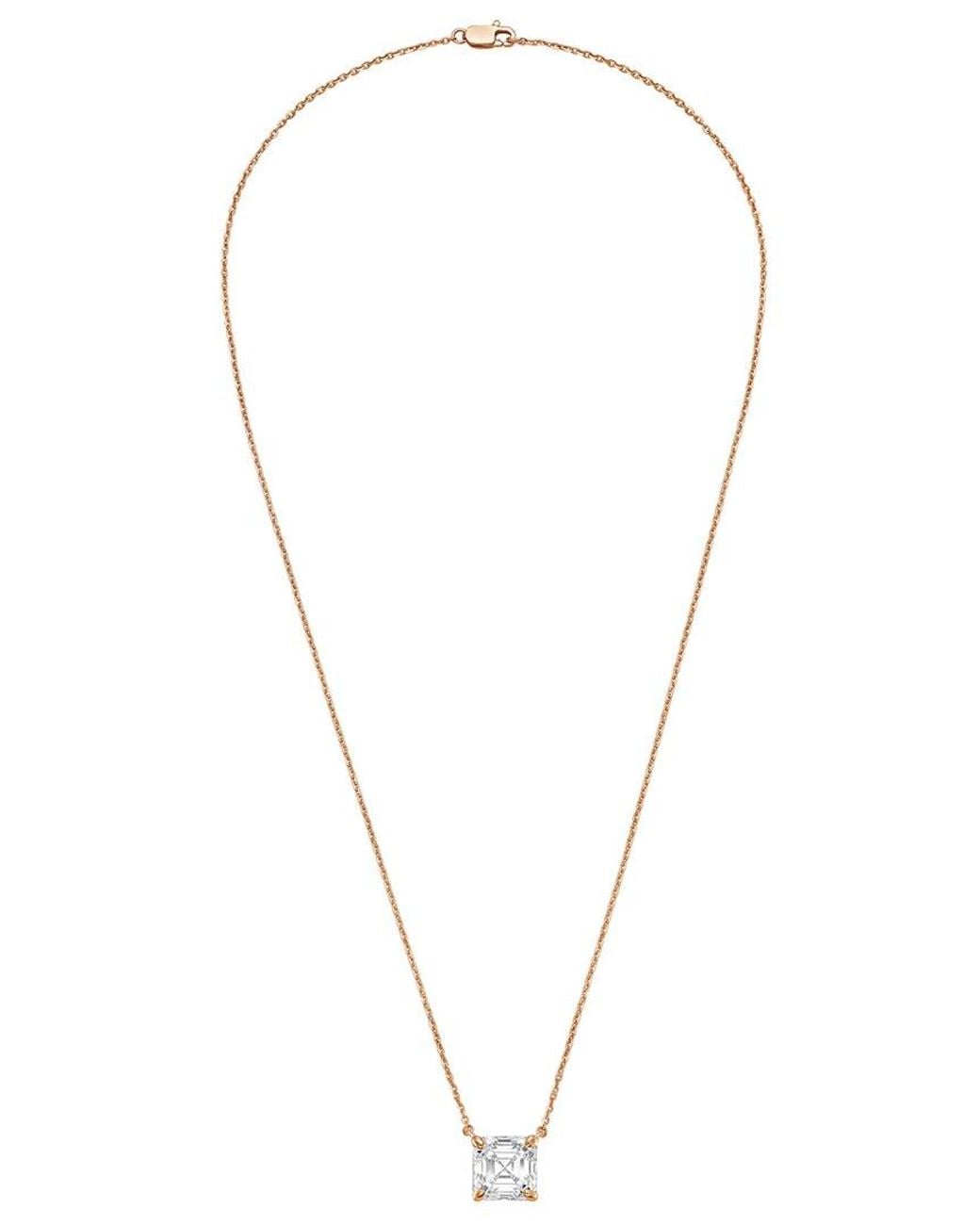 Diana M Metallic Diana M. 14K Rose 4.00 Ct. Tw. Lab-Grown Diamond Pendant Necklace