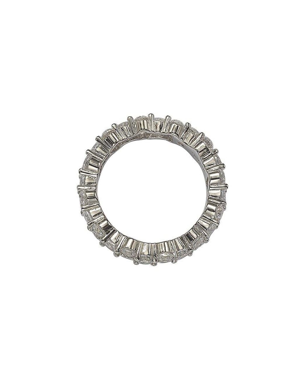 Suzy Levian CZ Jewelry Metallic Suzy Levian Silver Cz Eternity Ring