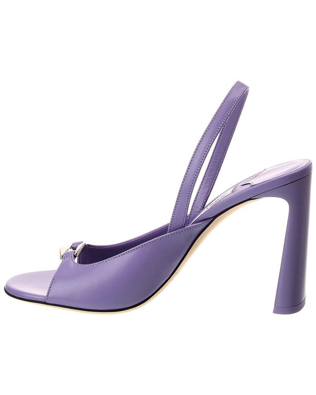 Jimmy Choo Purple Lev 95 Leather Slingback Sandal