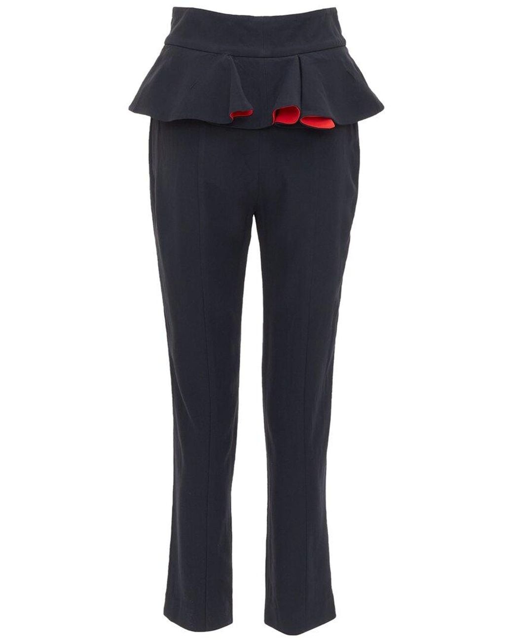 McQueen Blue Lined Peplum Cropped Trouser, Size It (Authentic Pre- Loved)