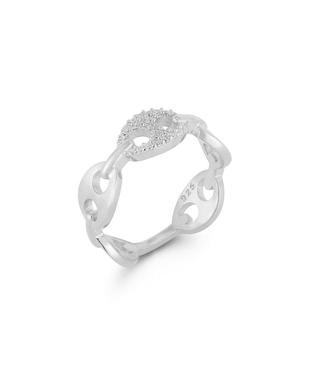 Chloe and Madison White Cz Mariner Link Ring