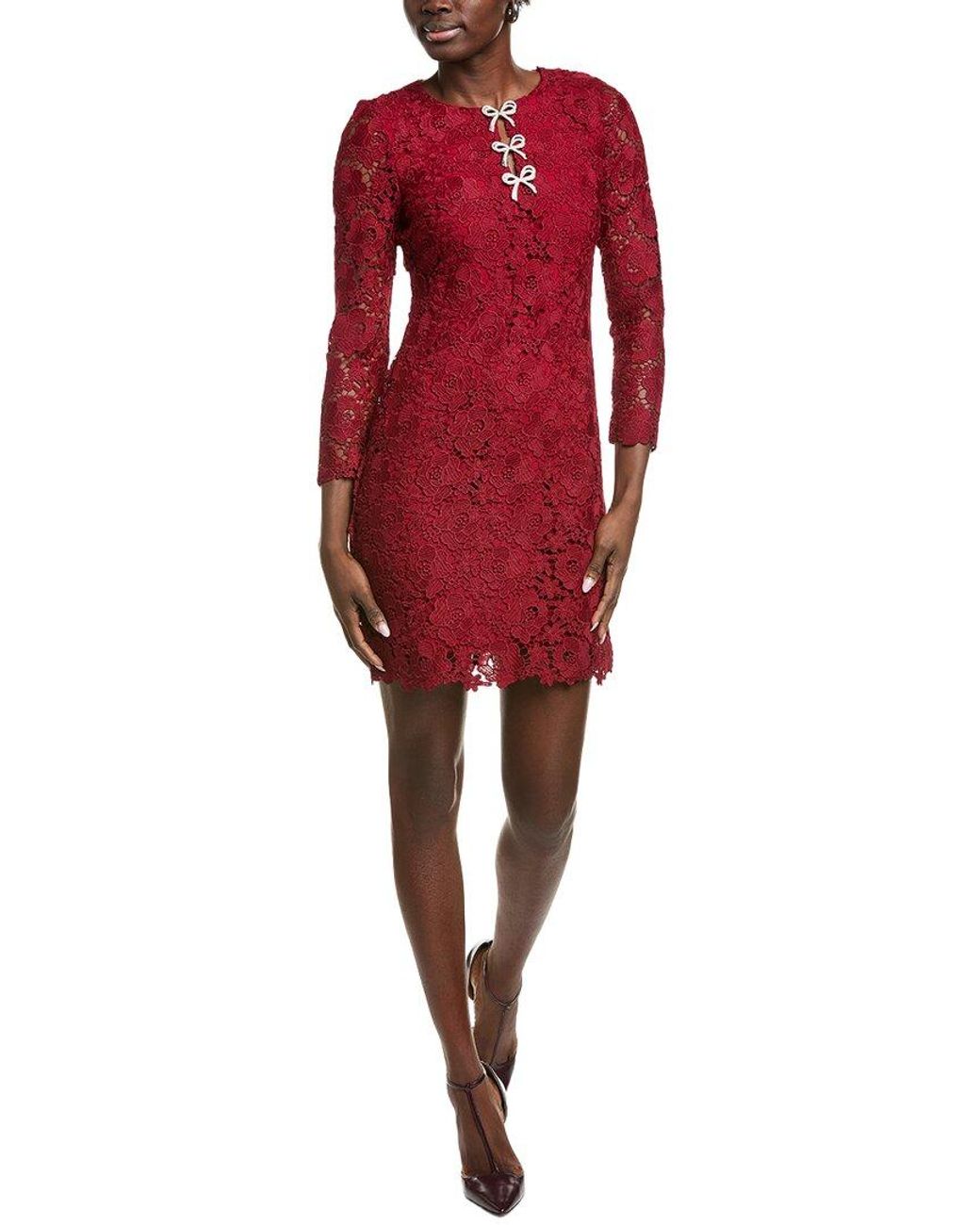 Cece Red Floral Mini Dress
