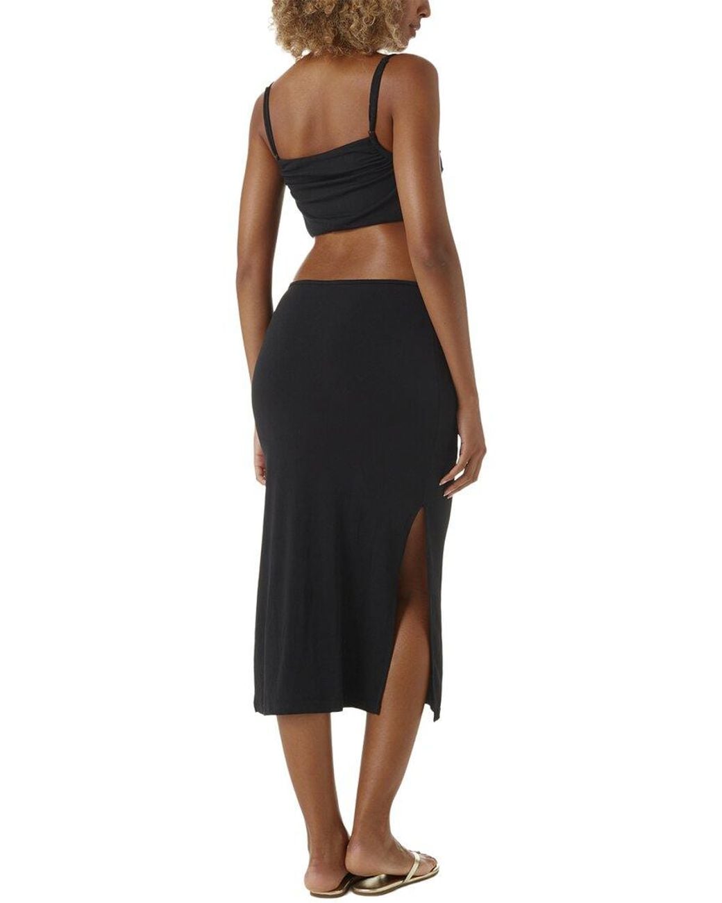 Melissa Odabash Black Piper Midi Dress
