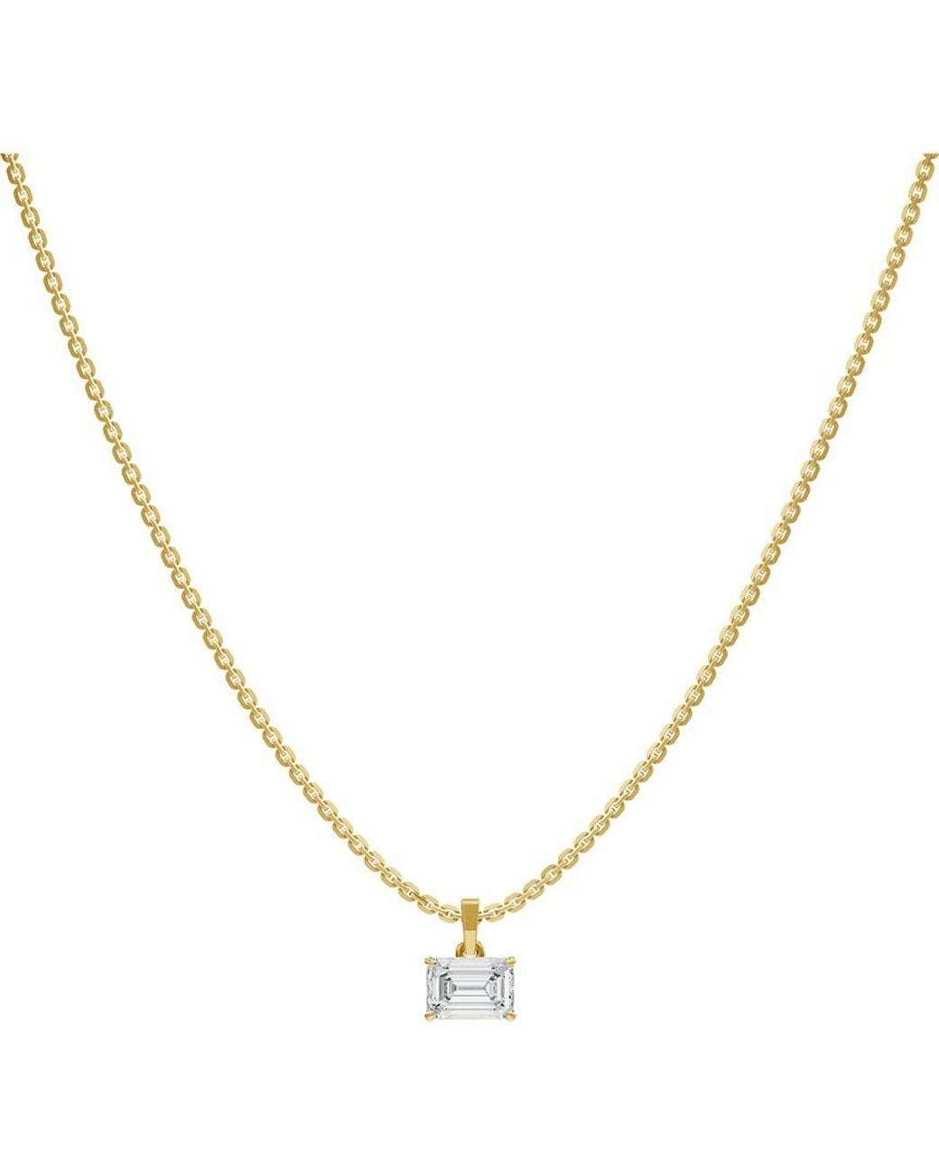 Lab Grown Diamonds Metallic 18K Over 1.00 Ct. Tw. Lab-Grown Diamond Necklace