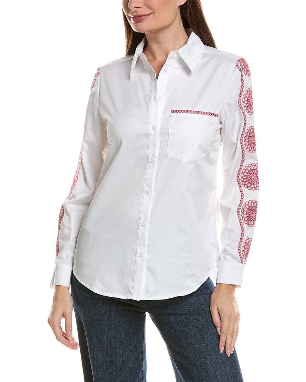 tyler boe White Melissa Embroidered Top