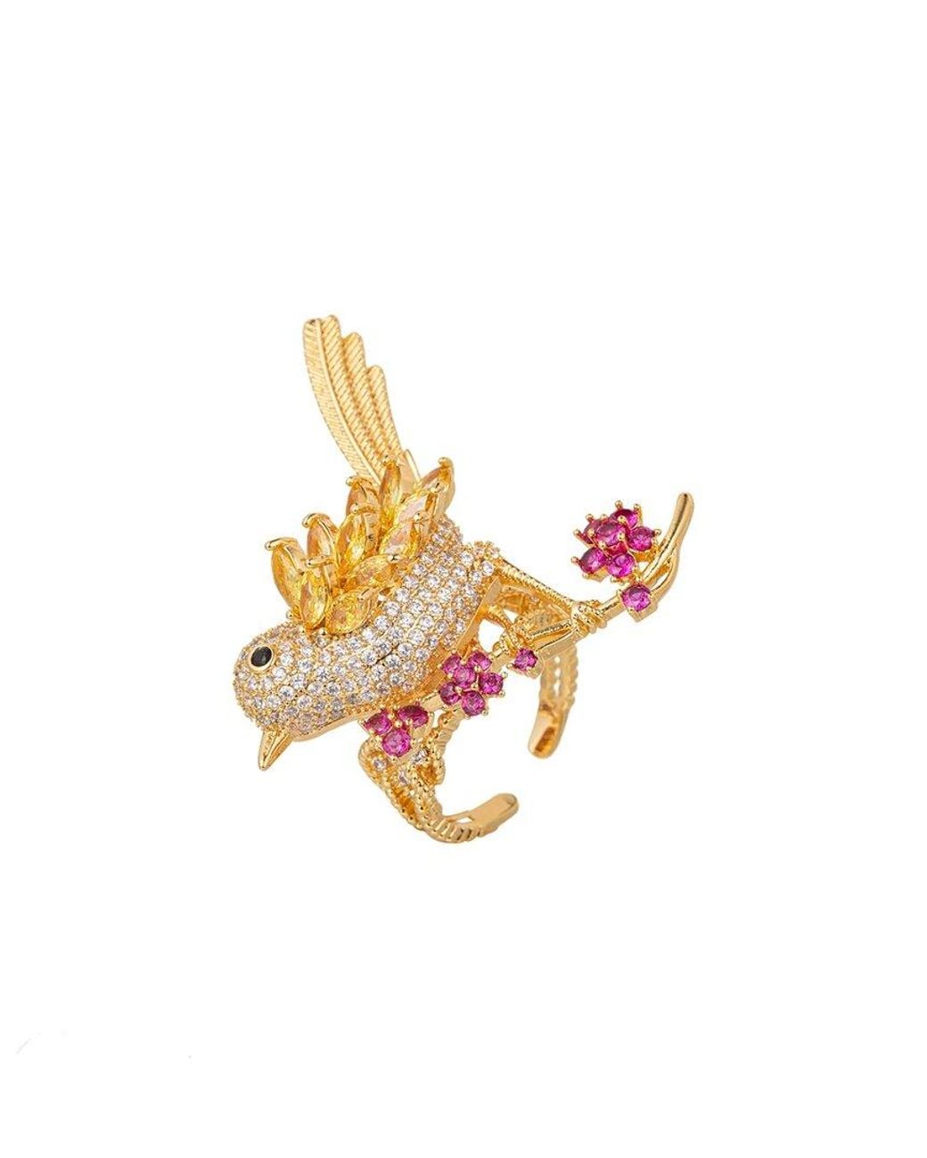 Eye Candy LA Metallic Cz Birdie Adjustable Ring