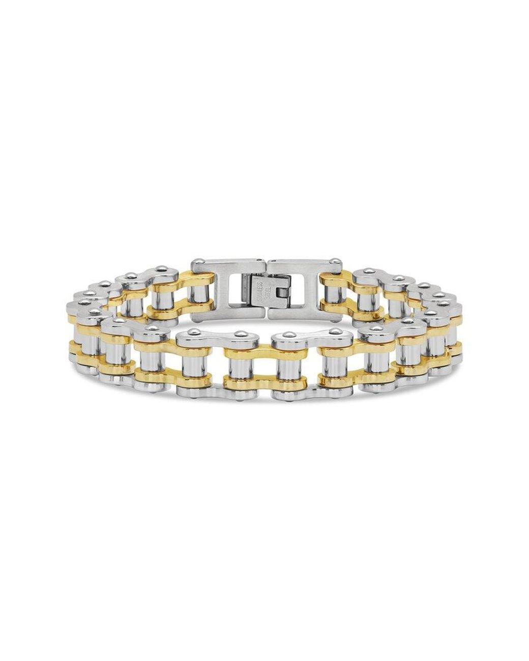 Sterling Forever White 14k Plated Bolt Chain Watch Band