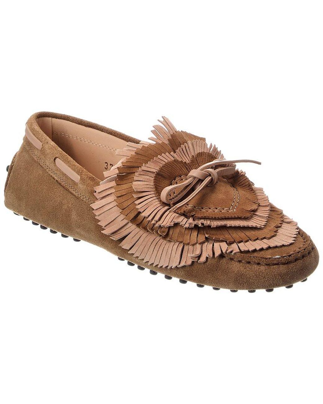 Tod's Brown Gommini Suede Moccasin