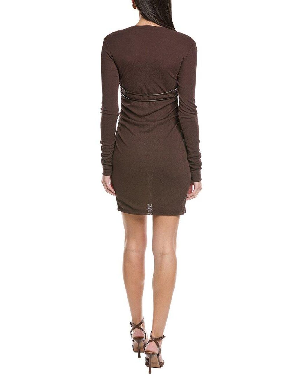 Nanushka Brown Feiko Draped Mini Dress