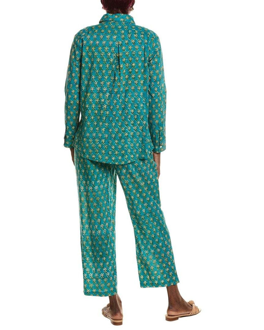 MER ST BARTH Green 2Pc Clementine Top & Pant Set