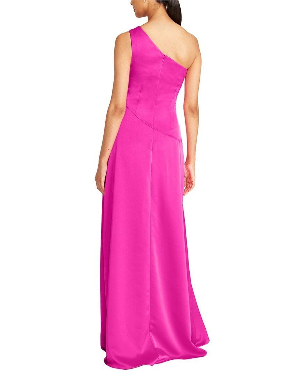 THEIA Pink Gloria Twist A-Line Gown