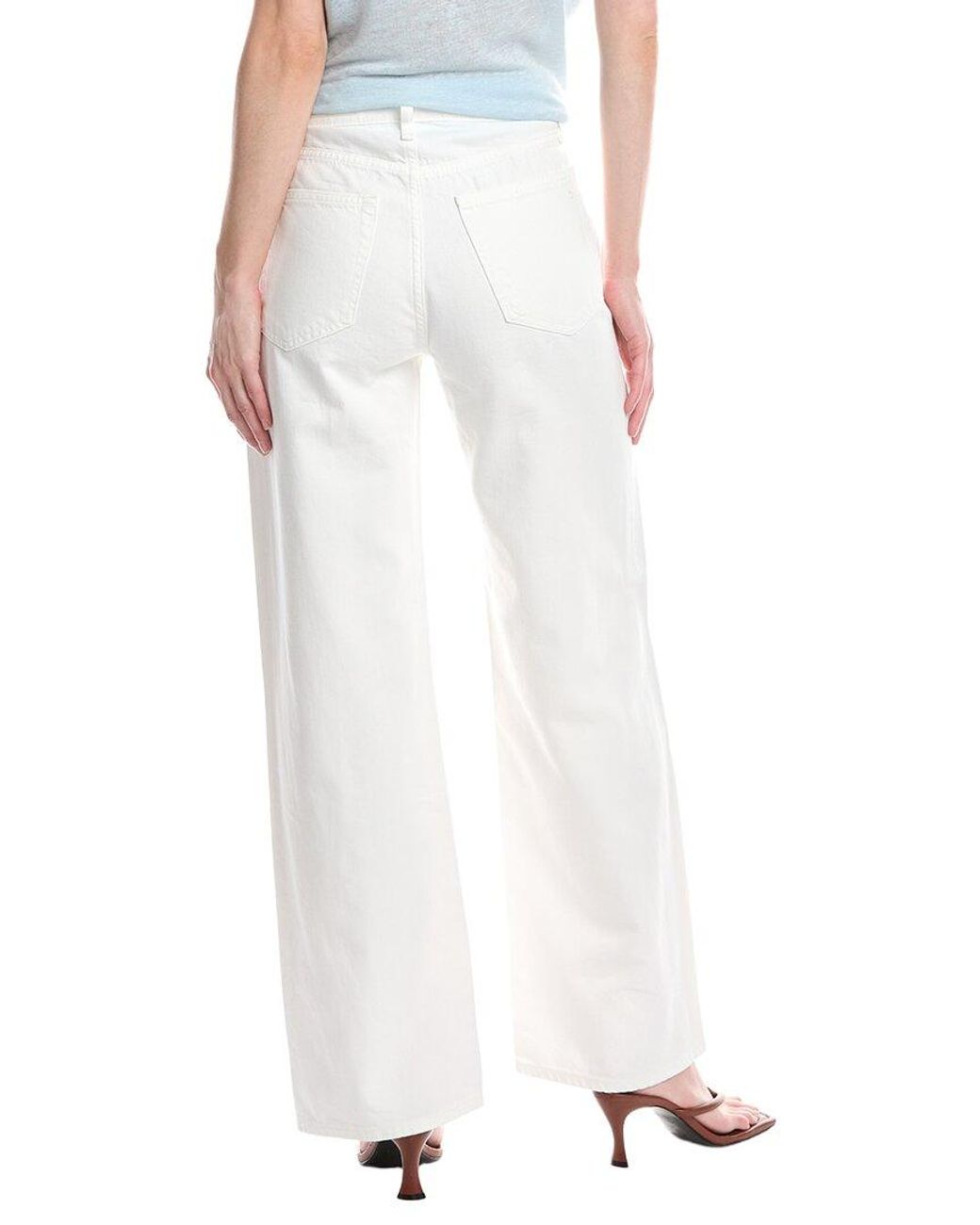 Rag & Bone White Lori Low-Rise Wide Leg Full Length Jean