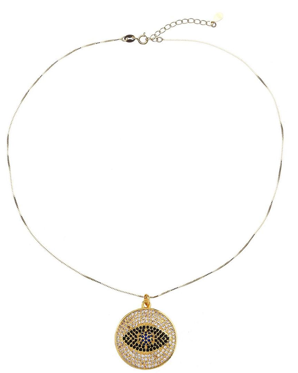 Eye Candy LA Metallic Luxe Collection Julian Evil Eye Sterling Silver Chain Necklace With Brass Pendant