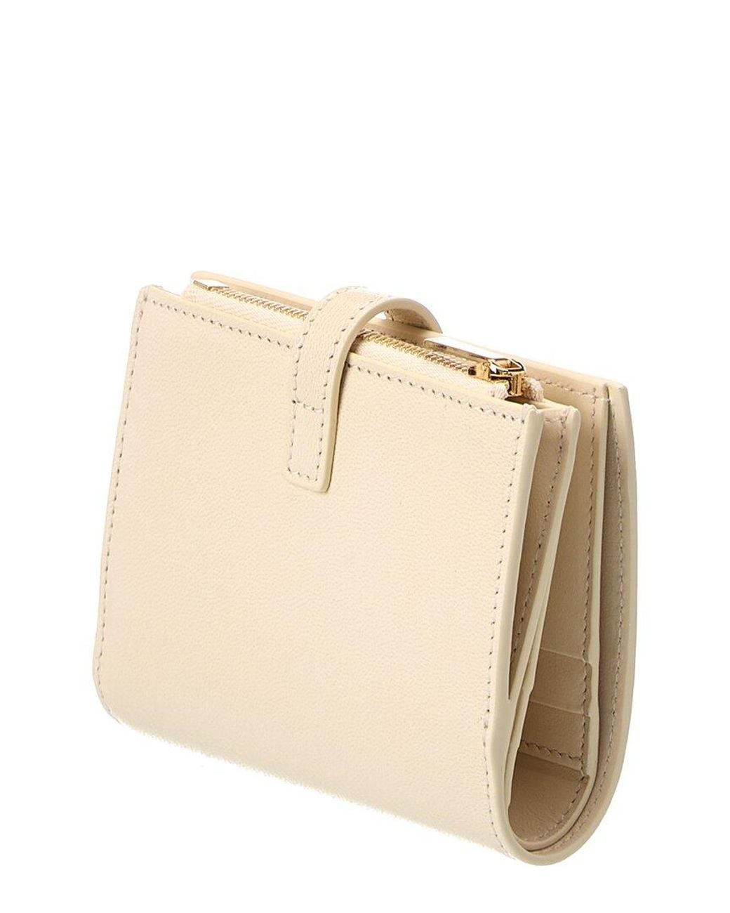 Céline Natural Triomphe Leather Compact Wallet