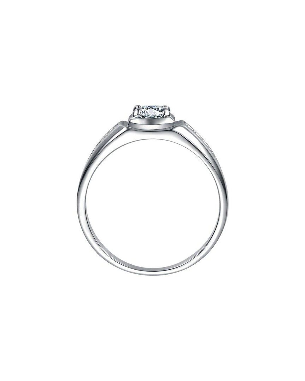 Rachel Glauber White Plated Cz Engagement Ring for men