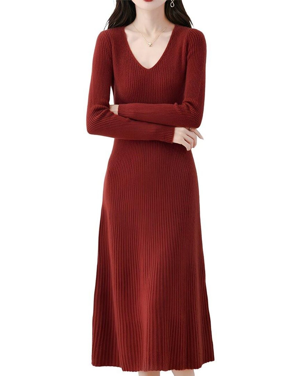 Tedora Red Midi Dress