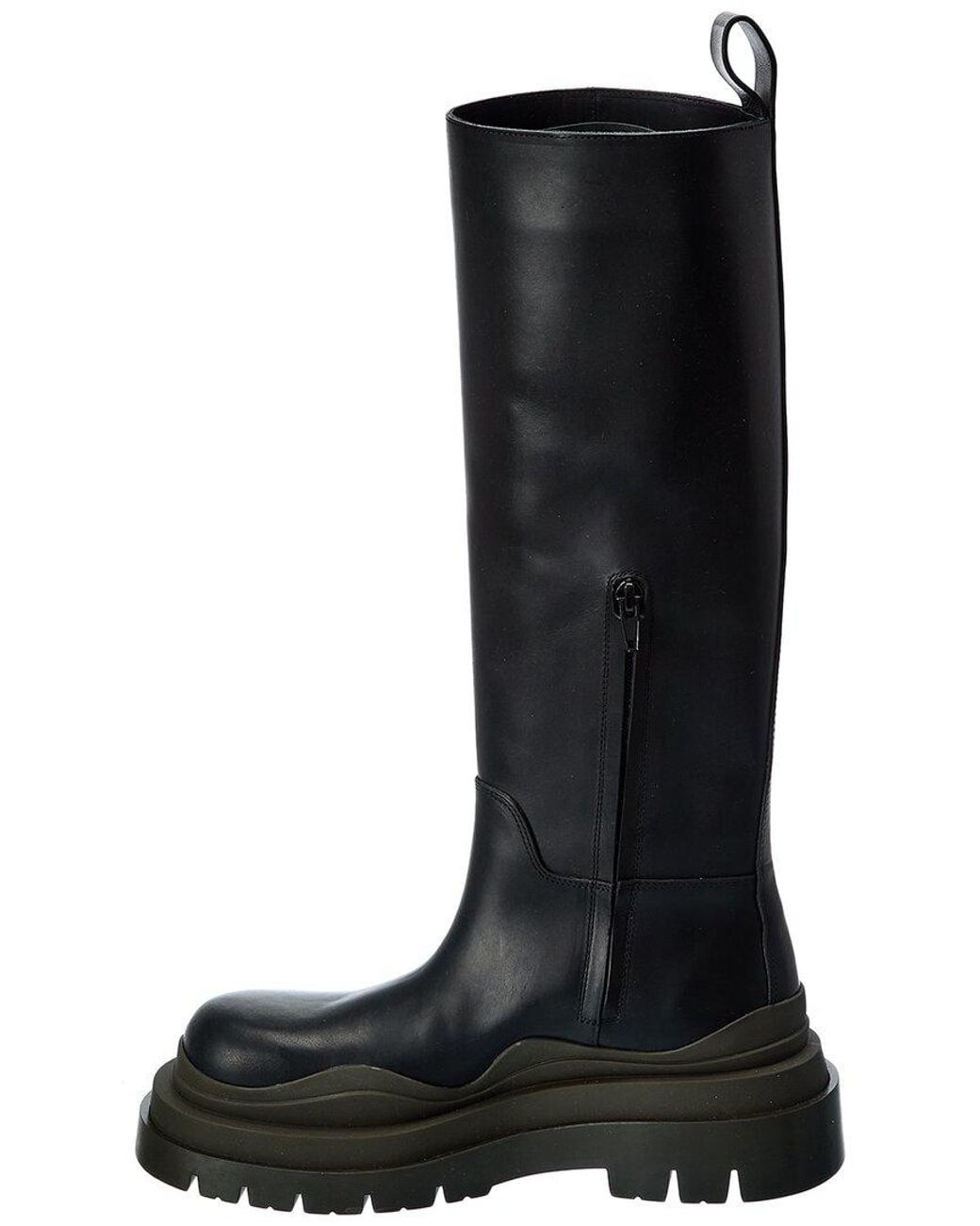 Bottega Veneta Black The Tire High Leather Boot