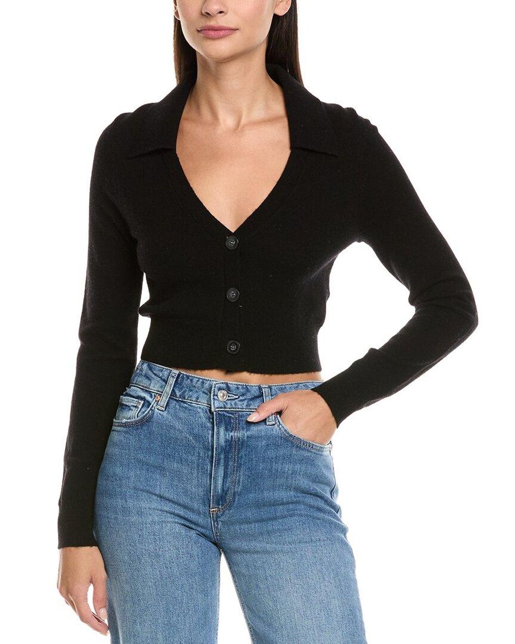 NAADAM Black Wool & Cashmere-Blend Cardigan