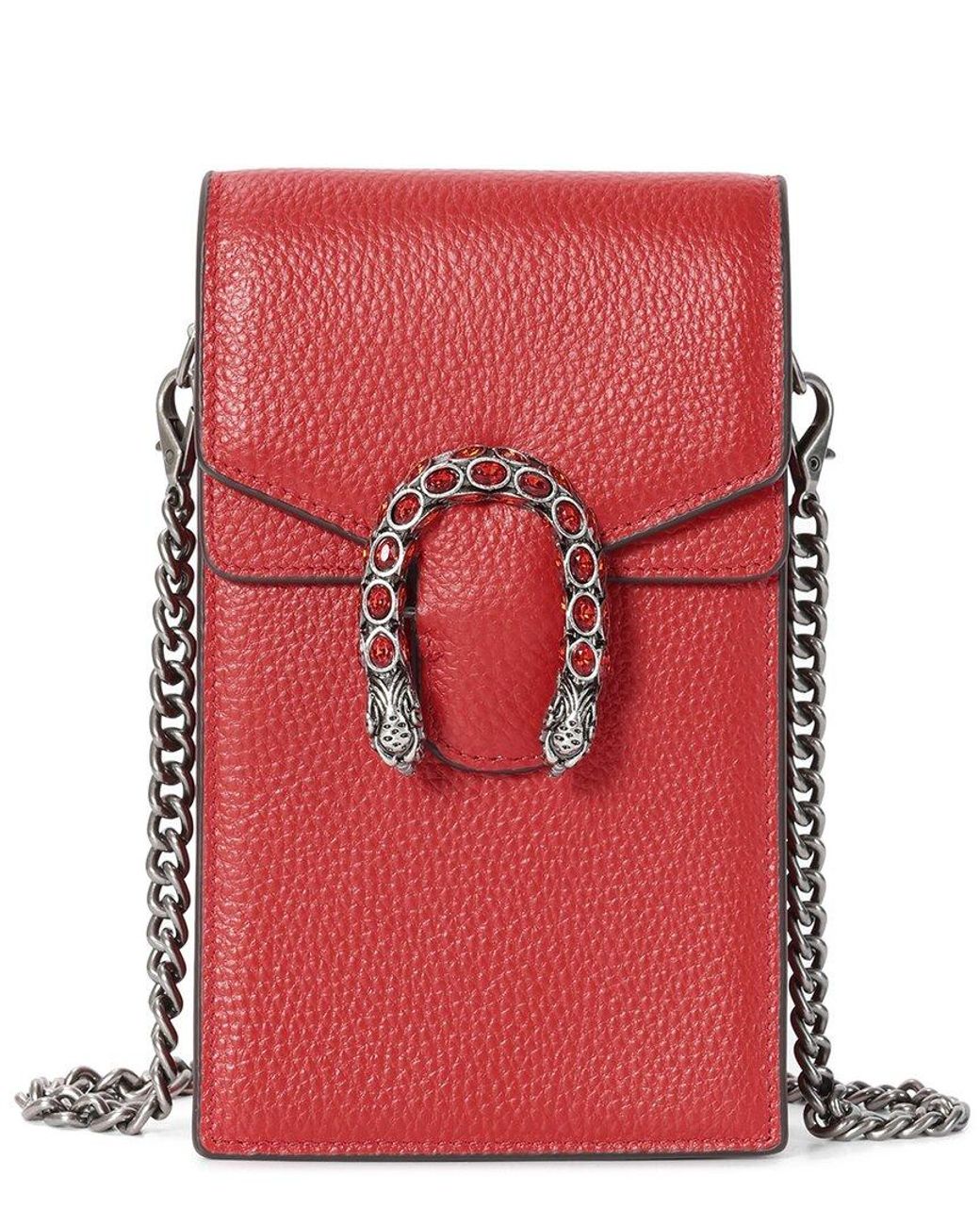 Tiffany & Fred Paris Red Dragon Crystal Leather Bag