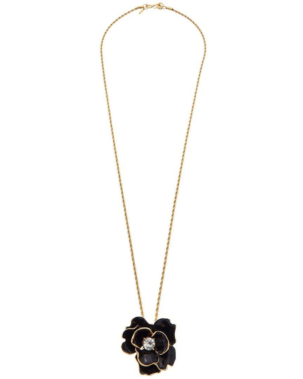 Kenneth Jay Lane Black Plated Pendant Necklace