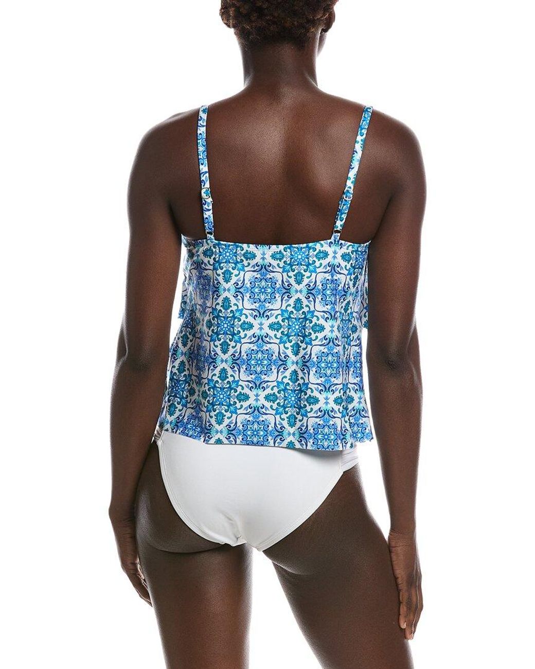 24th & Ocean Blue Beachside Tile Tankini Top