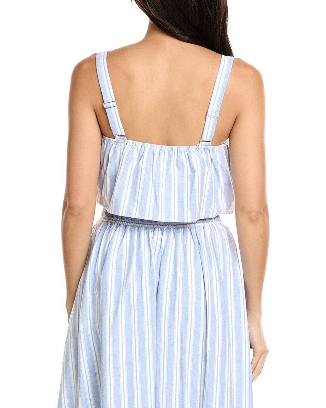 LUXE ALWAYS Blue Stripe Top