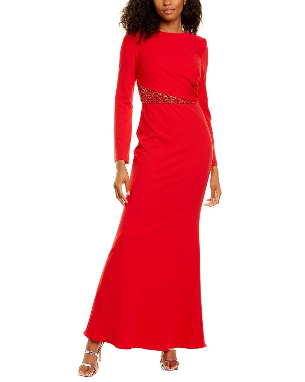 Badgley mischka discount red ball gown