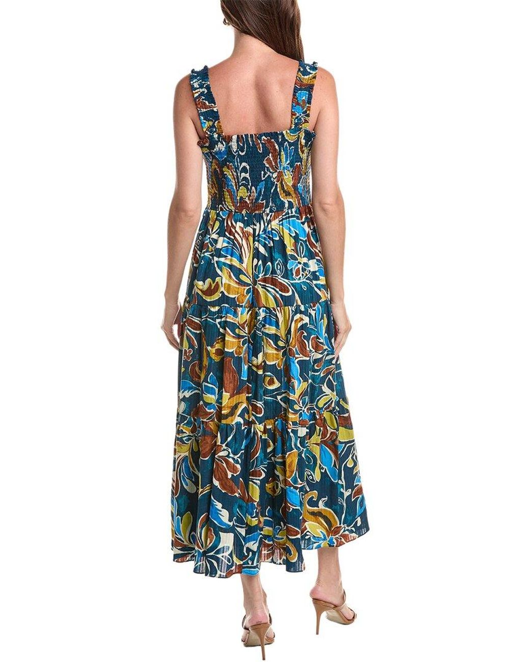 Anne Klein Blue Smocked Bodice Patio Dress