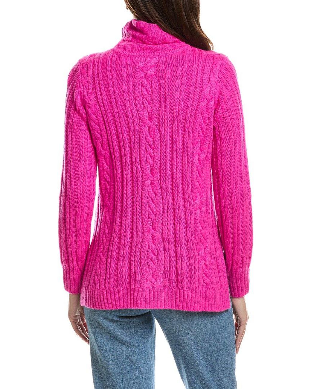 Gretchen Scott Pink Cable Car Sweater