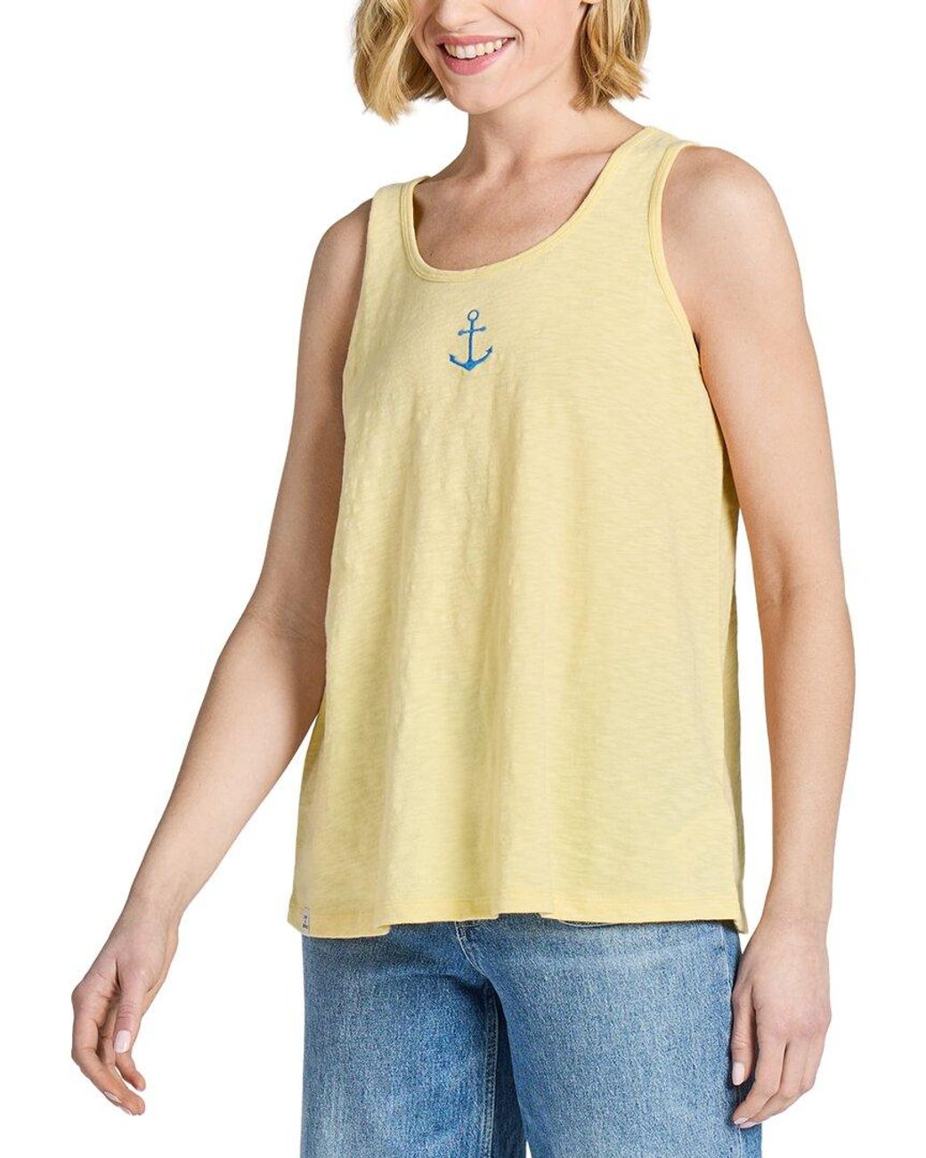 Life Is Good. Yellow Textured Slub T-Shirt