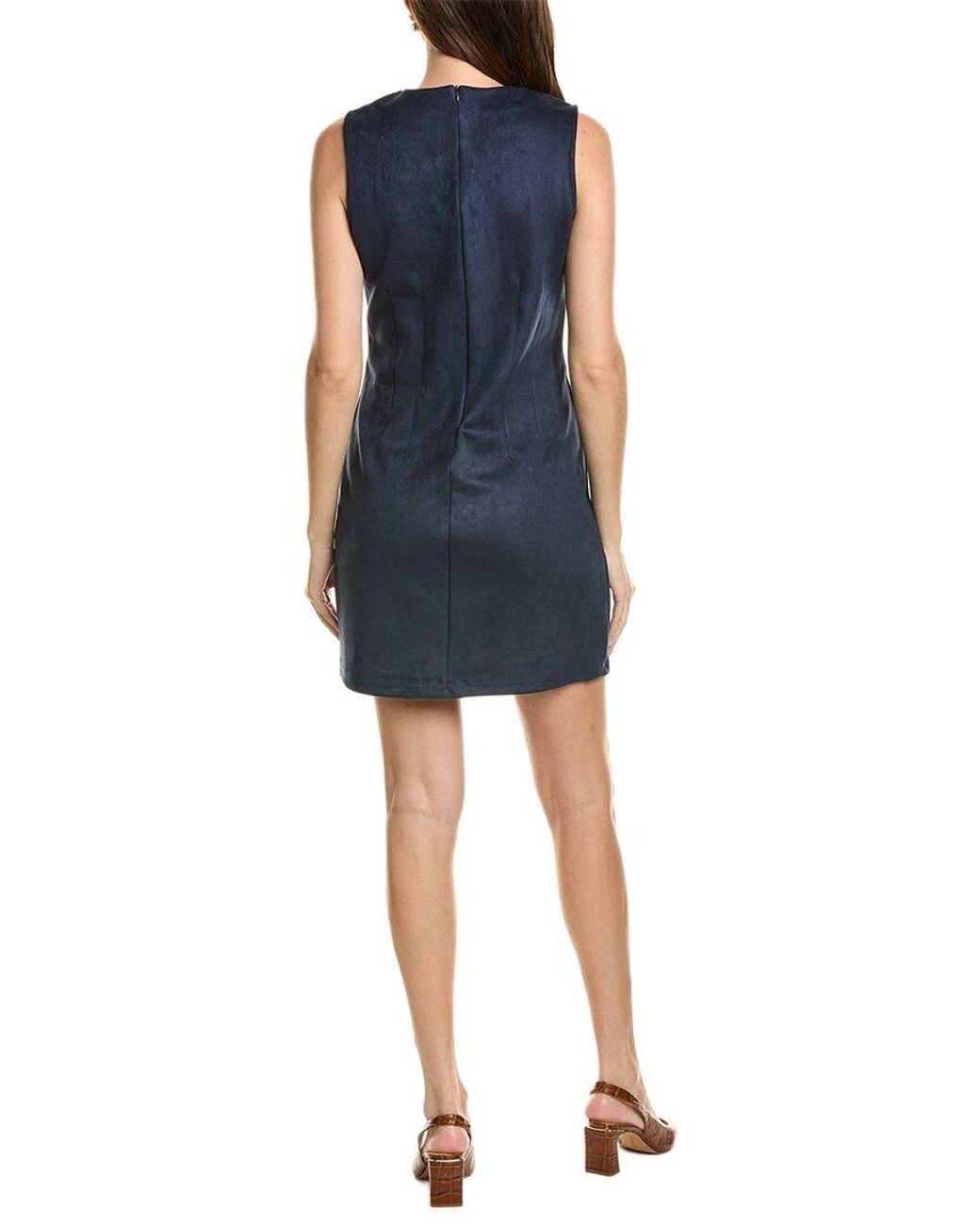 Ellen Tracy Blue Faux Suede Dress
