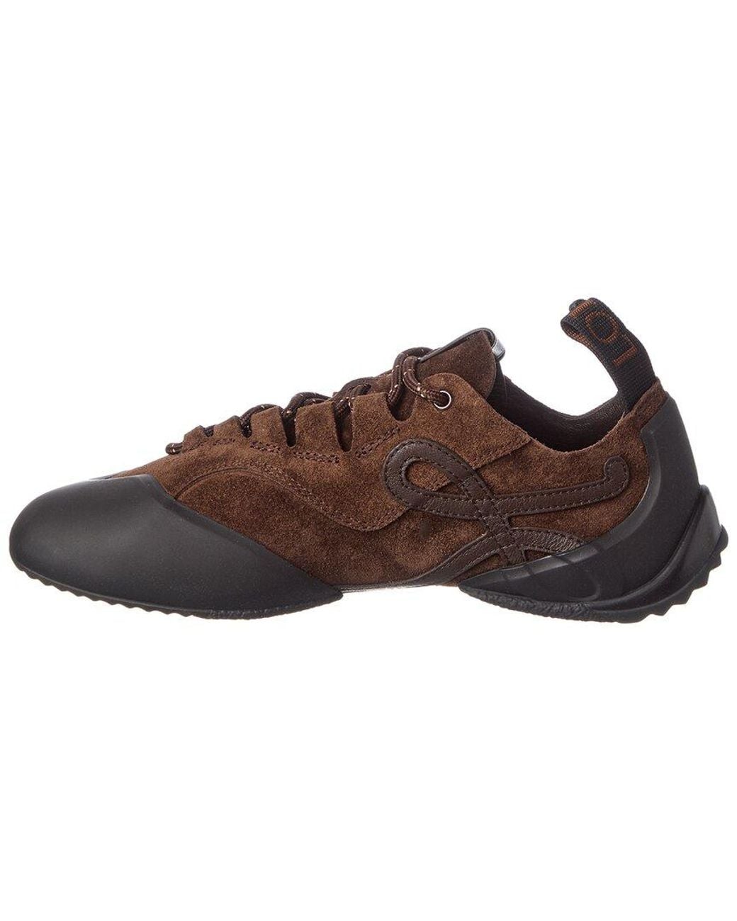 Loewe Brown Logo Suede Sneaker