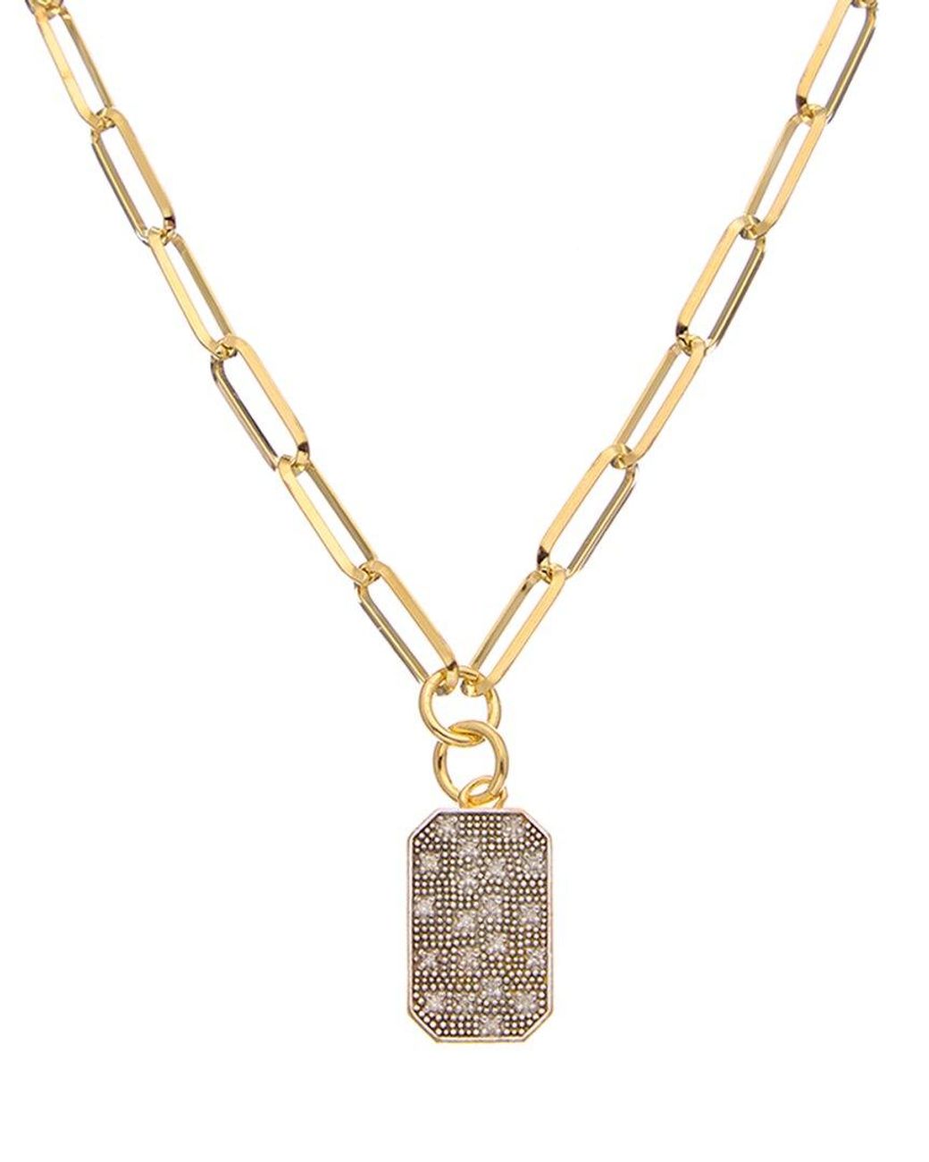 Meshmerise Metallic 18k Over Silver 0.12 Ct. Tw. Diamond Necklace