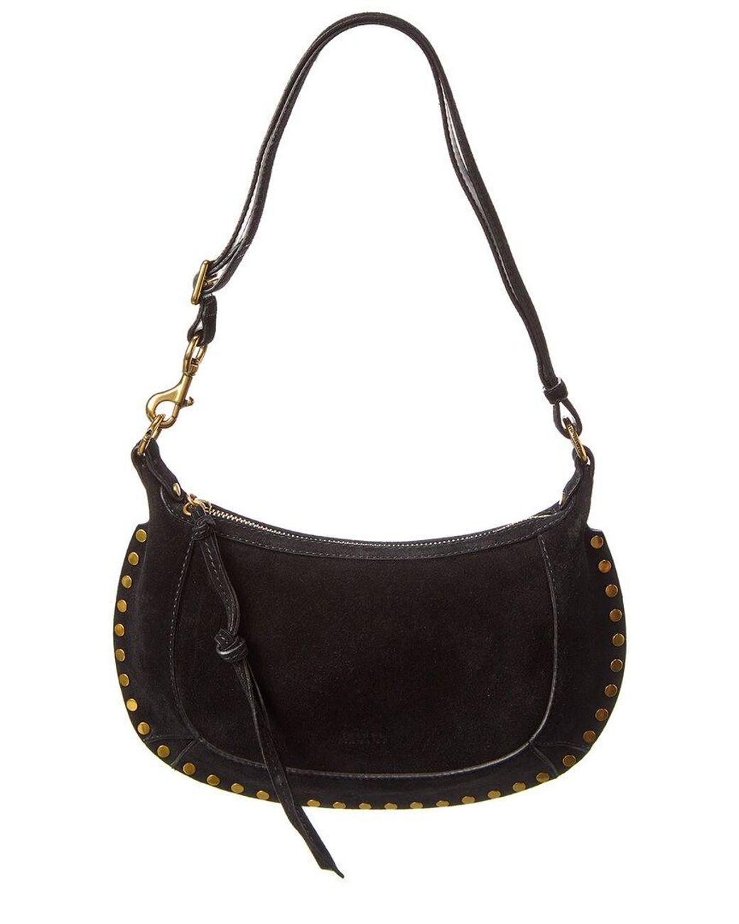 Isabel Marant Black Oskan Moon Suede Hobo Bag