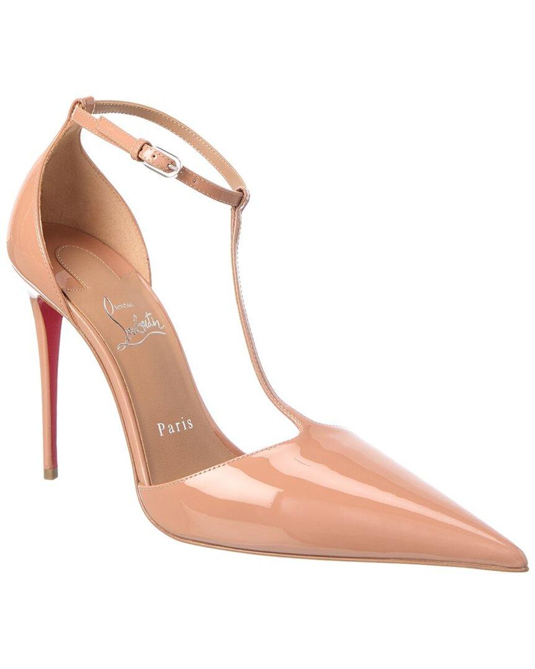 Christian Louboutin Pink Logo Leather Pump