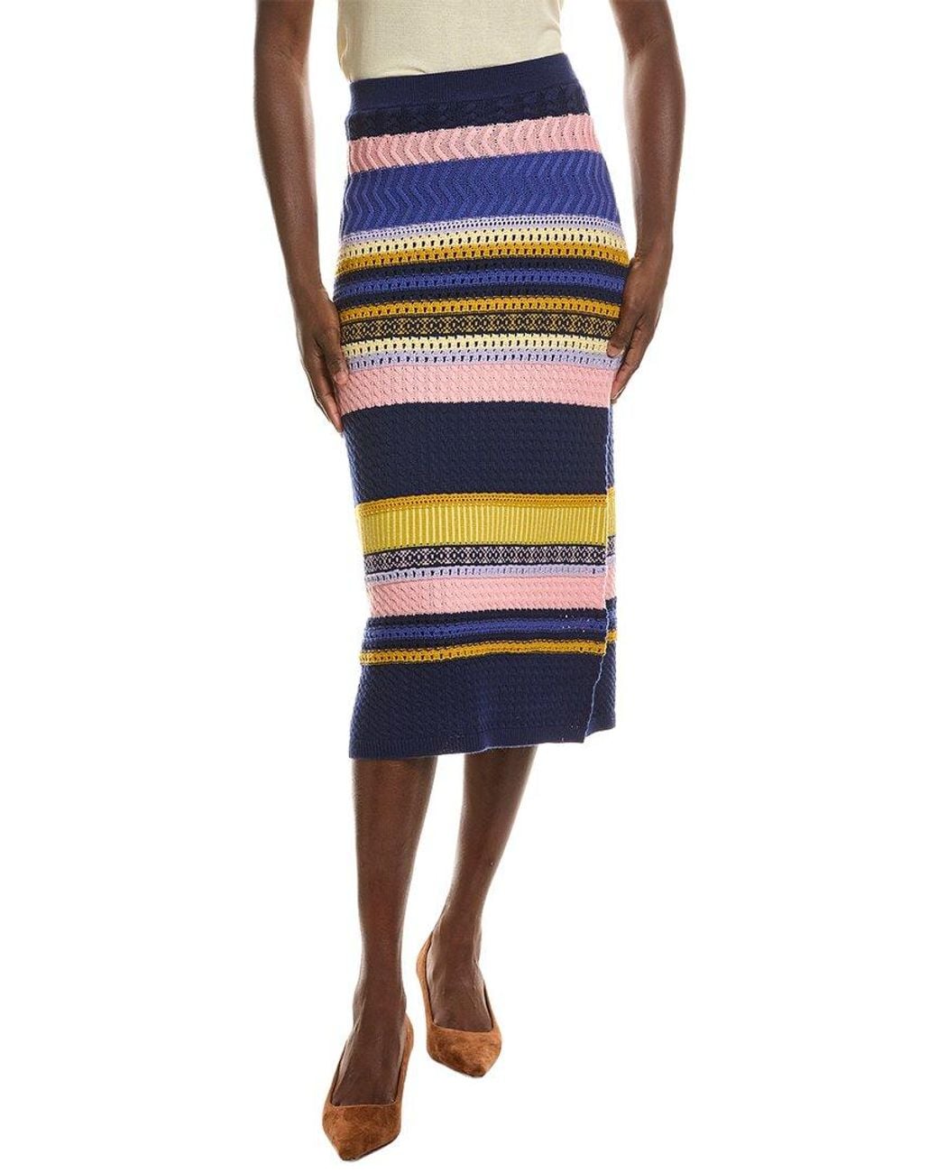 tyler boe Blue Georgia Wool-Blend Skirt