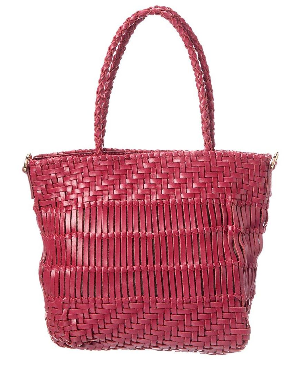 Rafe New York Red Kaya Leather Tote