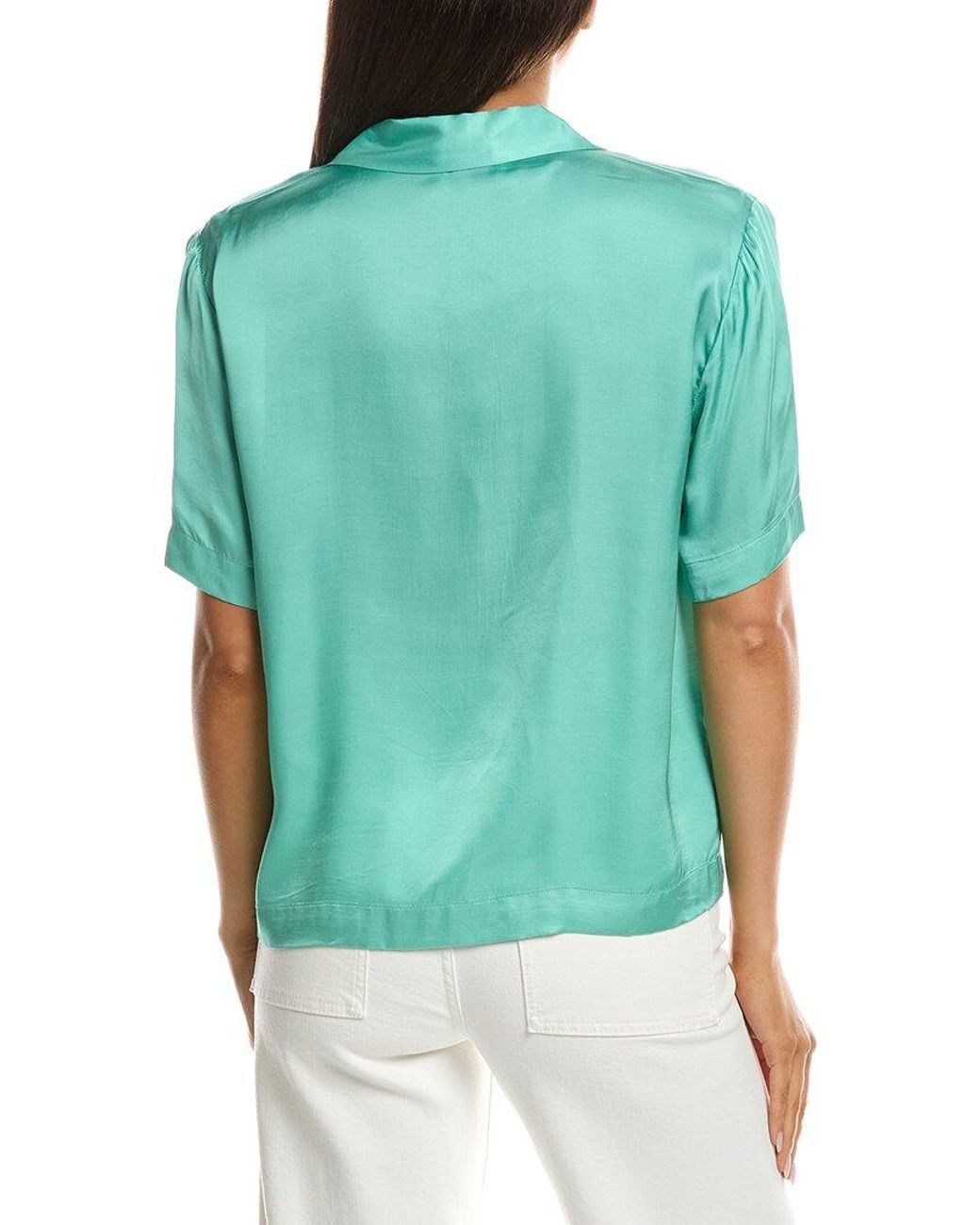 FRNCH Green Chelly Woven Blouse