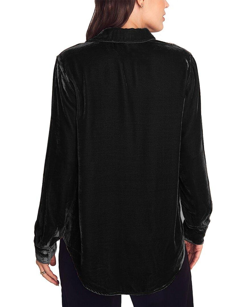 Bella Dahl Black Silk- Blend Classic Shirt