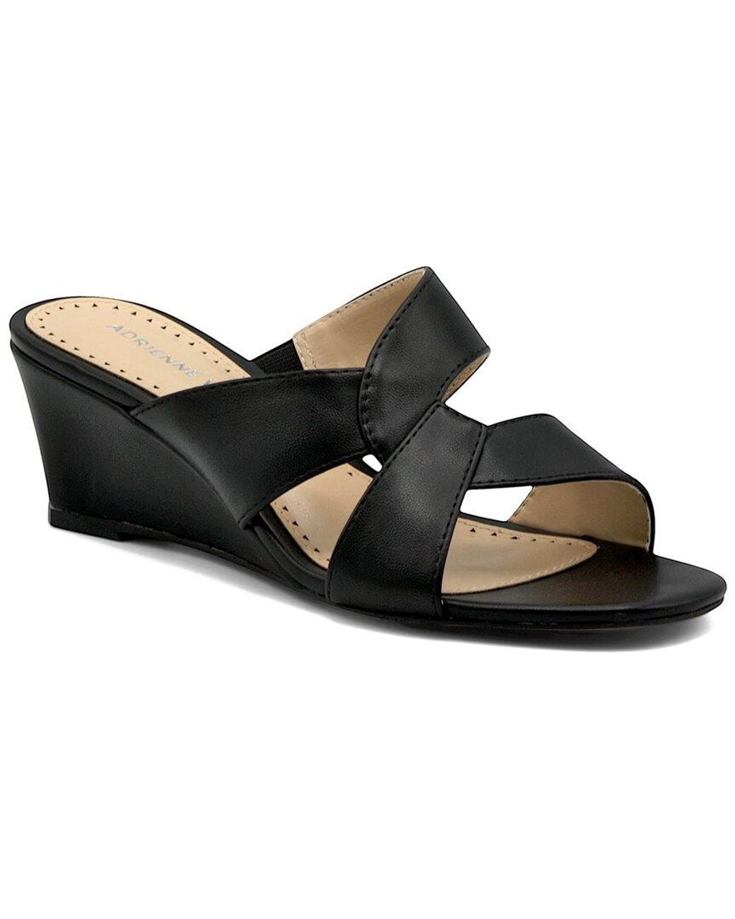 Adrienne Vittadini Black Aiden Wedge Sandal