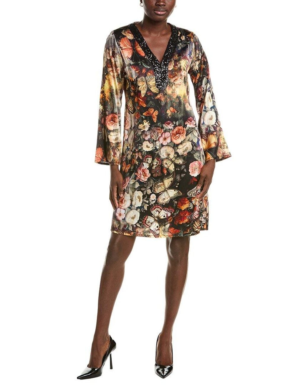 Johnny Was Natural Judith Silk-Blend Midi Dress