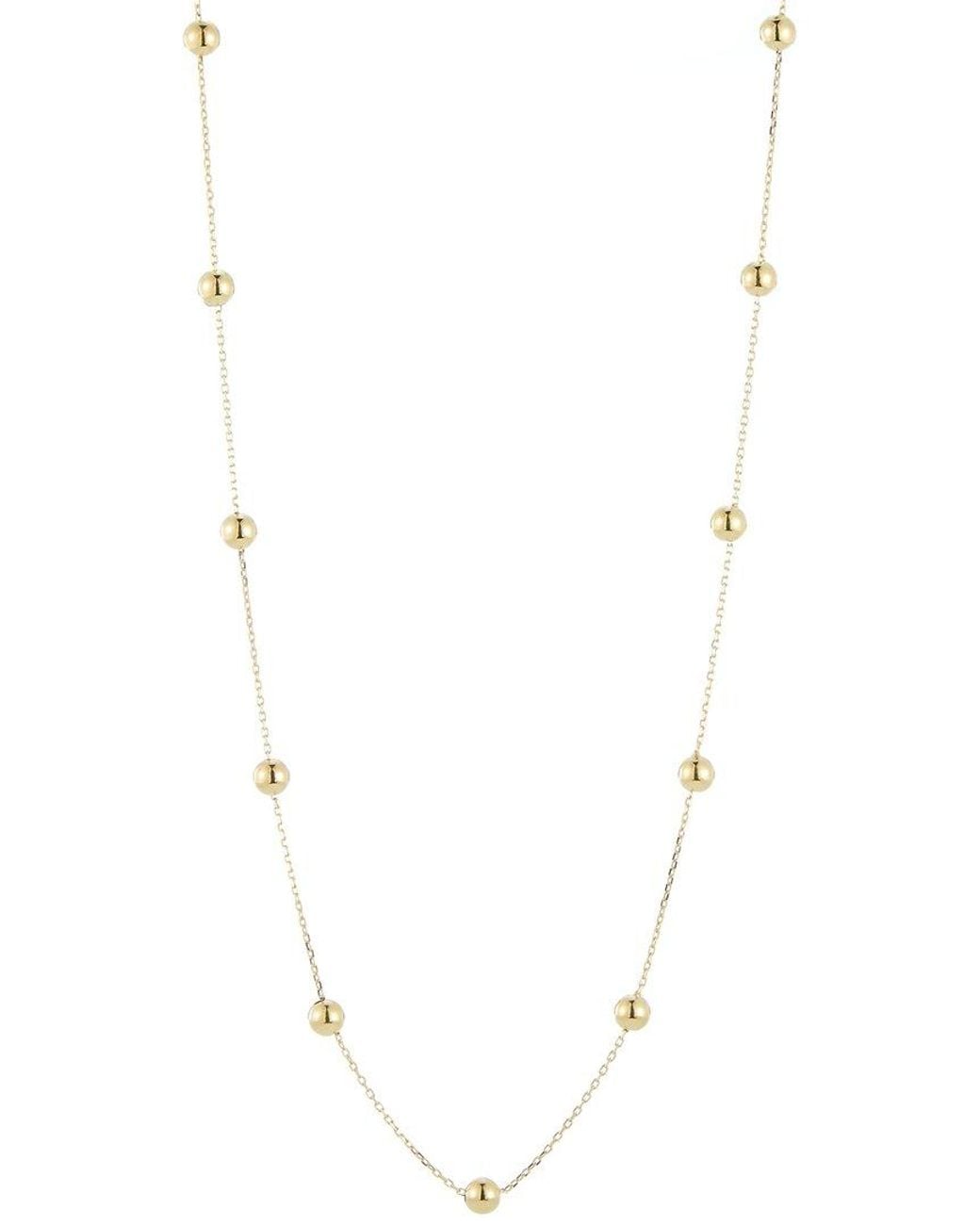 Ember Fine Jewelry White 14K Ball Station Necklace