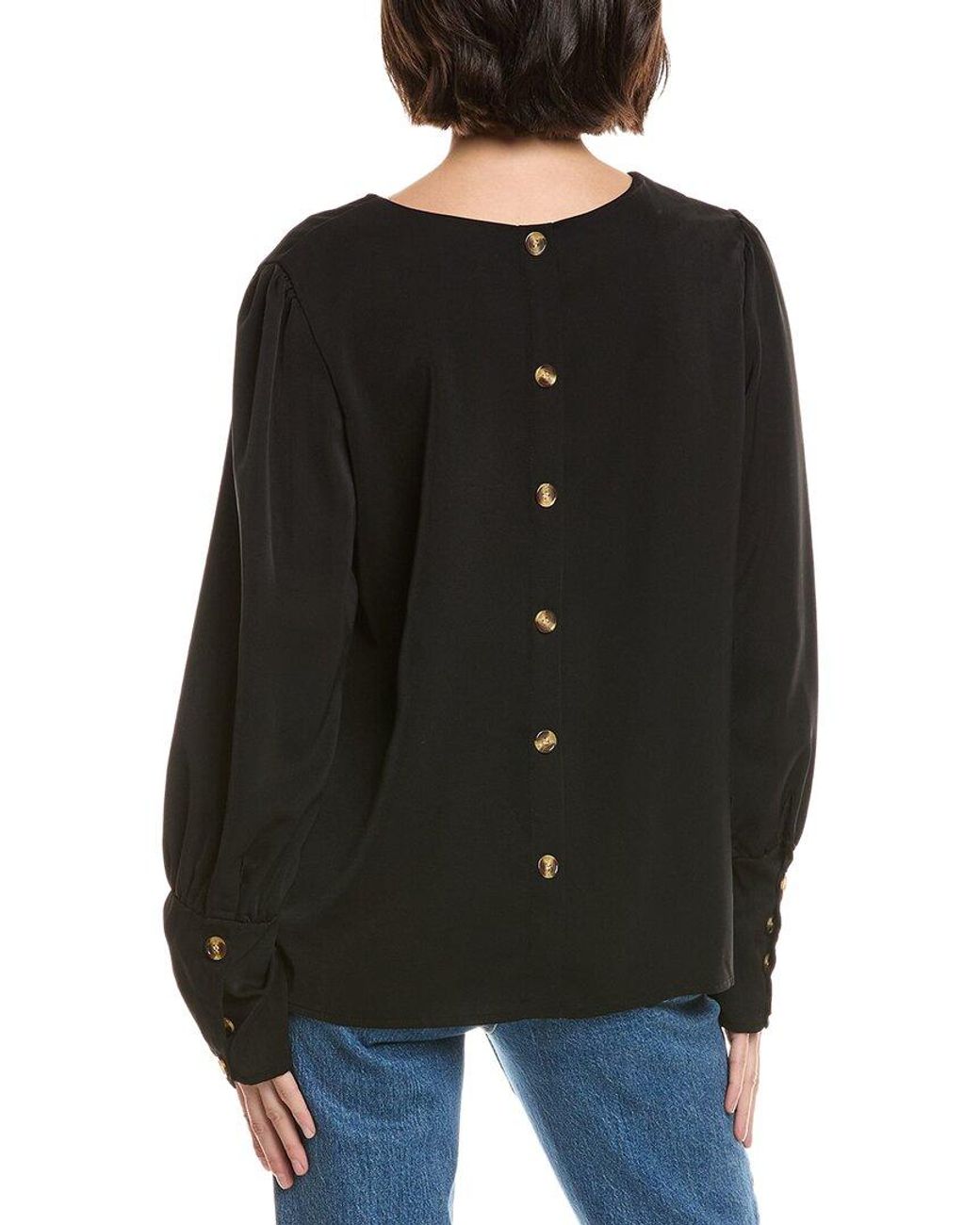 Estellina Black Long Sleeve Top