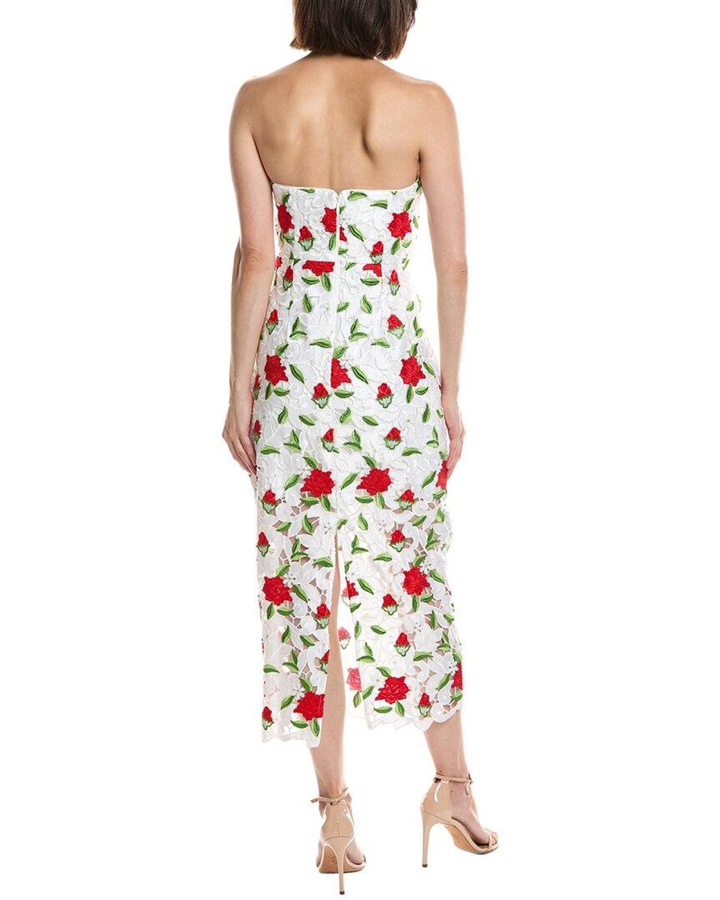 MILLY Red Kait Midi Dress